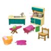 Lil Woodzeez Adorable Small Rhino Figurines Family Set, 4 Pieces Animal Toys with Storybook Included