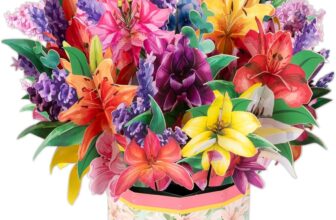 Lily Pop Up Paper Flower Bouquet Greeting Cards with Blank Note & Envelope, gift for celebrating Love, Birthday, Anniversary, Special Moments, Valentines Day
