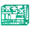 Linex Interior Design Stencil Template Furniture Layout Planner for Home Design, Transparent Green Drawing Template with Measurements
