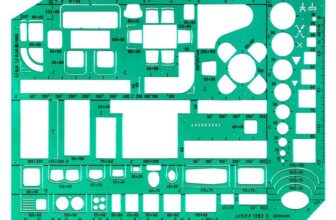 Linex Interior Design Stencil Template Furniture Layout Planner for Home Design, Transparent Green Drawing Template with Measurements