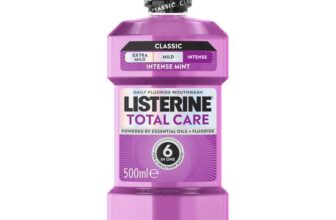 Listerine Total Care Intense Taste Classic Antibacterial Mouthwash (500ml), Fresh Mint Blast Flavour with 6-in-1 Benefits