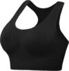Litherday Womens Sports Bra High Impact Wirefree Seamless with Adjustable Straps Removable Padding for Yoga Running Gym Crop Tops