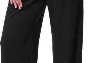 Litherday Womens Wide Leg Trousers High Waisted Stretch Palazzo Pants with Pockets Soft Casual Lounge Yoga Bottoms for Women S-XXL