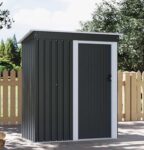 Living and Home Black Outdoor Sloped Roof Waterproof Tool and Storage Shed 5 x 3ft – W/code
