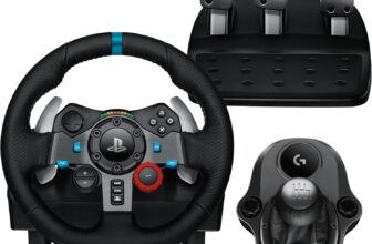 Logitech G G29 SE Driving Force Racing Wheel and Pedals, Force Feedback, Real Leather Driving Force Shifter – Sim Steering Wheel, Pedals, Gear stick for PS5, PS4 and PC, Mac – Black