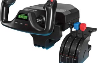 Logitech G Saitek PRO Flight Yoke System, Professional Simulation Yoke And Throttle Quadrant, 3 Modes, 75 Programmable Controls Prime Only