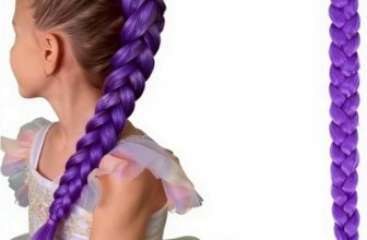Long Purple Braiding Hair Extensions 26 Inch Pre Stretched Synthetic Clip in Hair Extension for Box Braids for Halloween Costume Cosplay Stage Parties