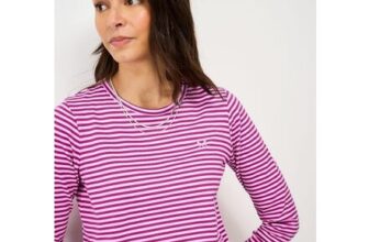 Long Sleeve Stripe Top in Pink
