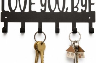 Love You Bye Sign Key Holder Hook 25.3×10.5cm Key Holder Wall Mount with 6 Hooks Cute Home Decor Metal Hanging Hook for Entryway Rustic Welcome Sign for Wall, Perfect Housewarming Gift