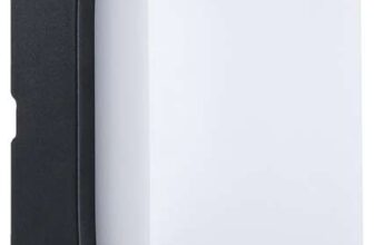 Luceco Eco Outdoor LED Bulkhead Light with PIR Motion Sensor, Oval, Black, IP54, 10W, 700lm – with Prime