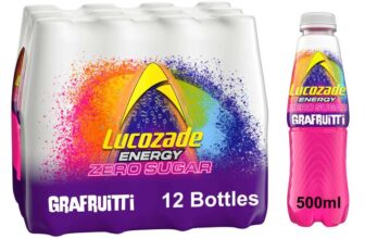 Lucozade Energy Zero Grafruitti 500ml (Pack of 12)