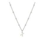 Lunvky Silver Initial Necklace 14k Gold Plated Letter Pendant