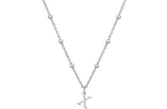 Lunvky Silver Initial Necklace 14k Gold Plated Letter Pendant