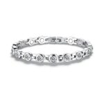 Lynizo Magnetic Bracelets: Silver Zirconia, Adjustable 21cm