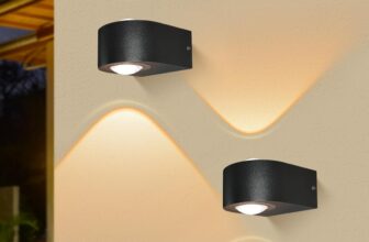 MALORY 2-Packs Outdoor Wall Lights, 8W IP65 Waterproof Up and Down Lights Outdoor Modern Wall Sconce, Aluminium Outside Wall Lights Mains Powered for Front Door, Garage, Small Size