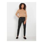 M&Co Black Coated Skinny Zip Trousers