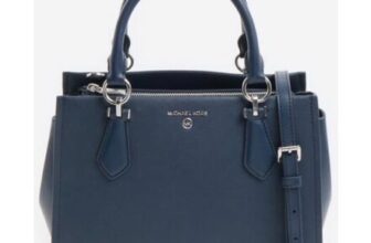 MICHAEL KORS Navy Leather Marilyn Shoulder Bag