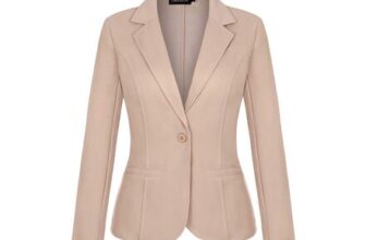 MINTLIMIT Womens Casual Work Blazer with Pockets, Khaki 2XL