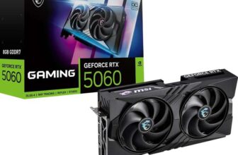MSI GeForce RTX 5060 8G Gaming OC Graphics Card – RTX 5060 GPU, 8GB GDDR7, PCIe 5.0 – (2 x Stormforce Fan) – HDMI 2.1b, DisplayPort 2.1b