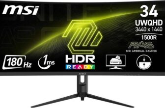 MSI MAG 342CQR E2 34 Inch UWQHD 3440 x 1440 VA 180Hz Curved Gaming Monitor with code at AO (UK mainalnd)