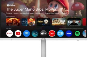 MSI Modern MD272UPSW 27-Inch 4K UHD Google TV Smart Monitor – WiFi 5, Bluetooth 5.0, LAN, HDMI 2.0b, DP 1.4a, Type-C 65W PD, USB-A