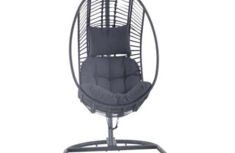 Maeria Dark grey Metal Hanging egg chair – Free C&C