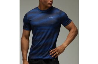 Man Active Abstract Stripe Regular Fit T-Shirt