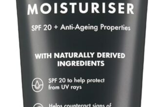 ManCave SPF 20 Face Moisturiser for Men 100ml Sun Protection, Anti-Ageing, Rosehip Oil & Vitamin E Vegan Daily Sunscreen Moisturiser Made in UK