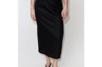 Mango Linen Midi Skirt