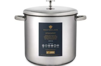 Master Class Stockpot, Stainless Steel 20cm (5.5 litres), Silver – 25 Year Guarantee – Prime Deal