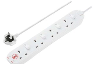 Masterplug Four Socket Extension Lead, 2 Metre Cable, Surge Protection – Prime deal