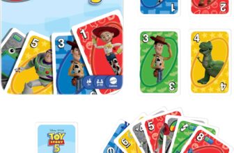 Mattel Games UNO Disney and Pixar Toy Story 5 Card Game with Movie-Inspired Deck for Kid & Family Nights, Parties, Travel & Camping, Tin case, 2 to 10 players, 7 years, JLX06