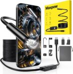 Maxpow Endoscope Inspection Camera IP67 Waterproof Endoscope, 1920HD Plug & Play for iPhone/Android, Borescope Inspection Camera with Snapshot & Video Record, For Engine & Plumbing 4.98M -Upgraded
