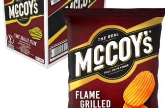 McCoys FLAME GRILLED STEAK Grab Bag Crisps 45g (Multipack BOX of 36) – Fully loaded with flavour, iconic ridged crisp, unmistakable crunch