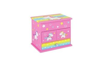Mele Unicorn Jewellery Box with 3 Drawers