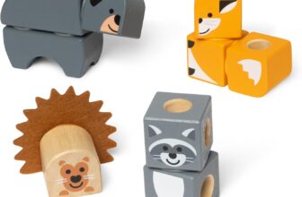 Melissa & Doug Blockables Woodland Friends Snap And Play Wooden Building Blocks, Construction Toys for Kids Age 2-7 – FSC Certified