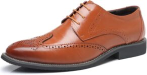 Mens Brogues Classic Oxfords Dress Shoes Formal Business Brogues Derby Lace Up Shoes for Men
