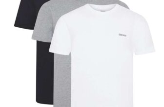 Mens DKNY GIANTS 3 pack Black / White / Grey shirts – size XL