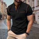 Mens Henley Summer Short Sleeve Lightweight T-Shirt with Pocket – Ships by and sold by Haul Global