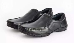 Mens Sole Comfort Black Leather Slip On Shoes Sizes 8-11 Free C&C