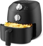 Midea Compact 2L Air Fryer 12 Preset Menus, Adjustable Timer, 80-200C Temperature Control, 1150W, Dishwasher-Safe Non-Stick Basket, BPA-Free, Space-Saving Design Ideal for Small Kitchens (Black)