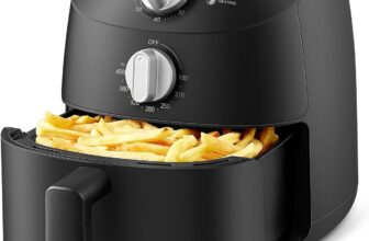 Midea Compact 2L Air Fryer 12 Preset Menus, Adjustable Timer, 80-200C Temperature Control, 1150W, Dishwasher-Safe Non-Stick Basket, BPA-Free, Space-Saving Design Ideal for Small Kitchens (Black)