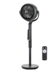 Midea Standing Fan with Turbo Force Cooling 15-Speed Pedestal Fan, 4 Wind Modes, Silent DC Motor, Adjustable Height (Prime Exclusive)