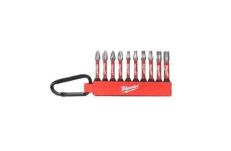Milwaukee Shockwave 1/4 Straight Shank Mixed Impact Duty Screwdriver Bits Carabiner Set 10 Pieces C&C Only