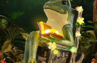 Mineup Garden Ornaments Outdoor Solar Frog Statues, Frog Solar Garden Ornament, Solar Waterproof Garden Statues Miniature Frog Figurine for Patio Balcony Yard Home Unique Housewarming Gifts