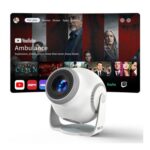 Mini Projector: 4K/1080p, Android 14, Auto Keystone, 180 Rotatable