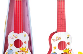 Mini Ukulele Guitar Toy 4 String for Kids, Toddler Guitar Toys Cute Fox and the Elephant, Ukulele for Kids Musical Instrument, Ukulele Gift for Child Musicians Boys and Girls (A6)