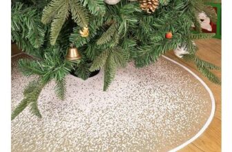 Minicoco 36-Inch Red Christmas Tree Skirt for Home Decor