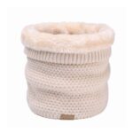 Minicoco Fleece Neck Warmer Gaiter Loop Scarf Beige
