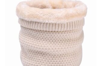 Minicoco Fleece Neck Warmer Gaiter Loop Scarf Beige